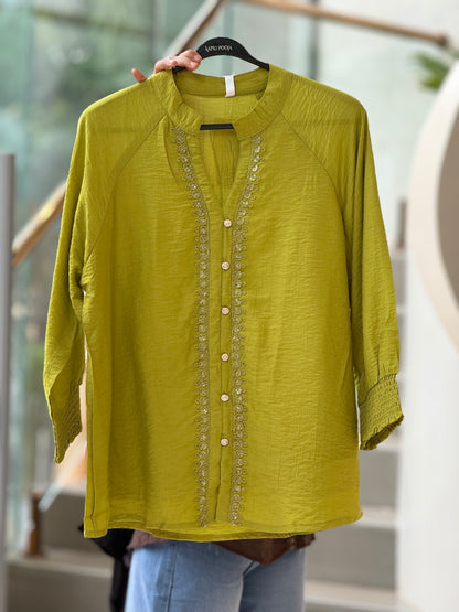 party wear button detail top