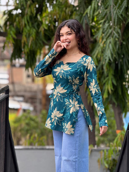 Short side knot kurti