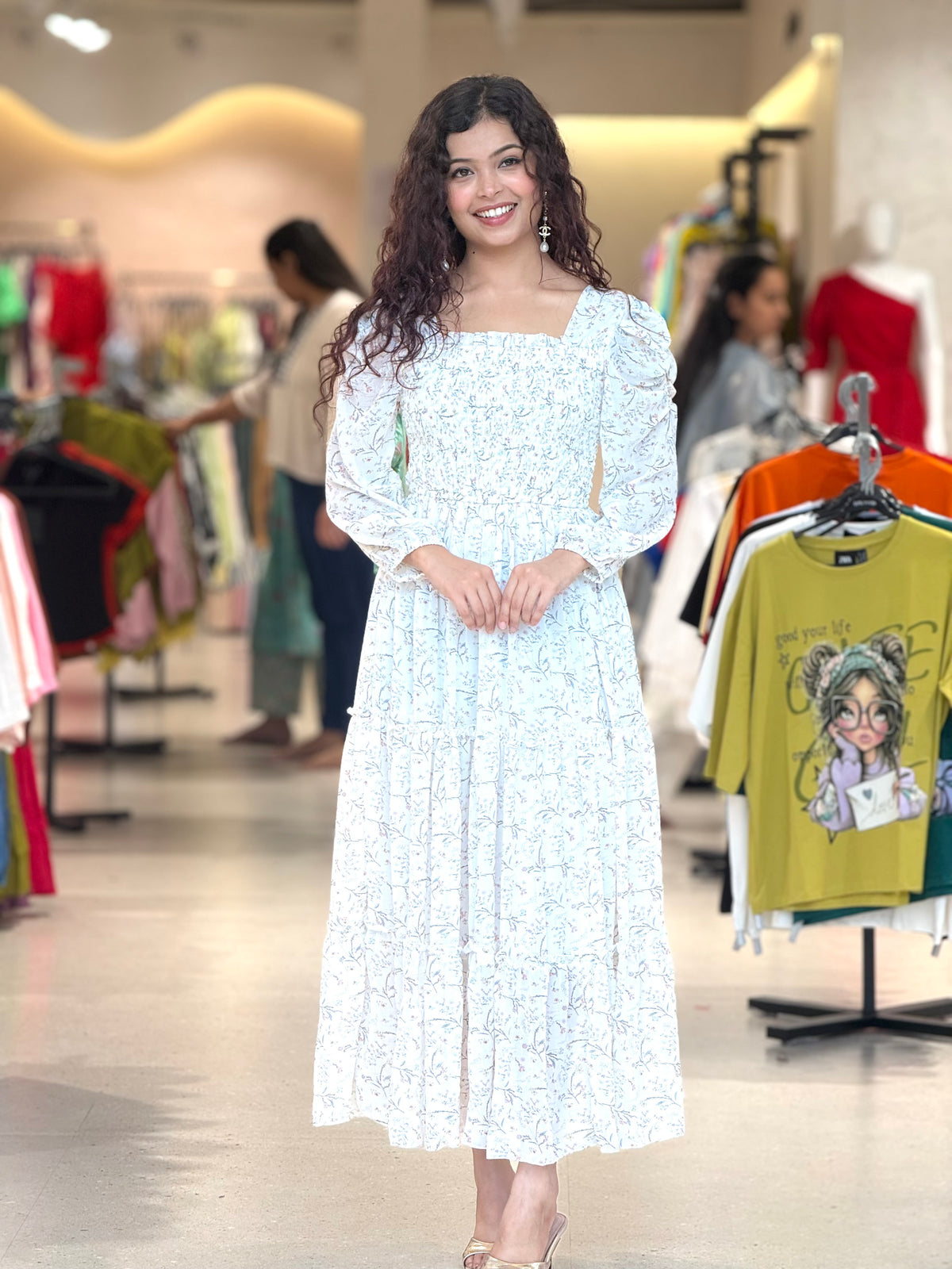 Floral one piece floor length dress