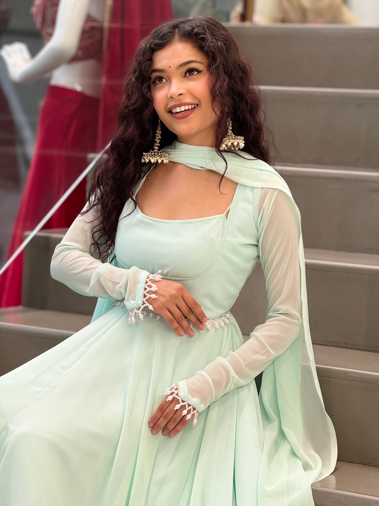 Georgette four-Piece Ghera Suit Set