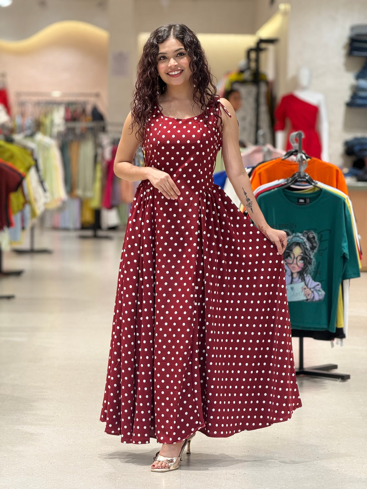 Polka dot one piece dress