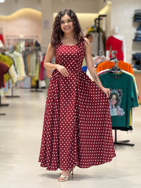 Polka dot one piece dress