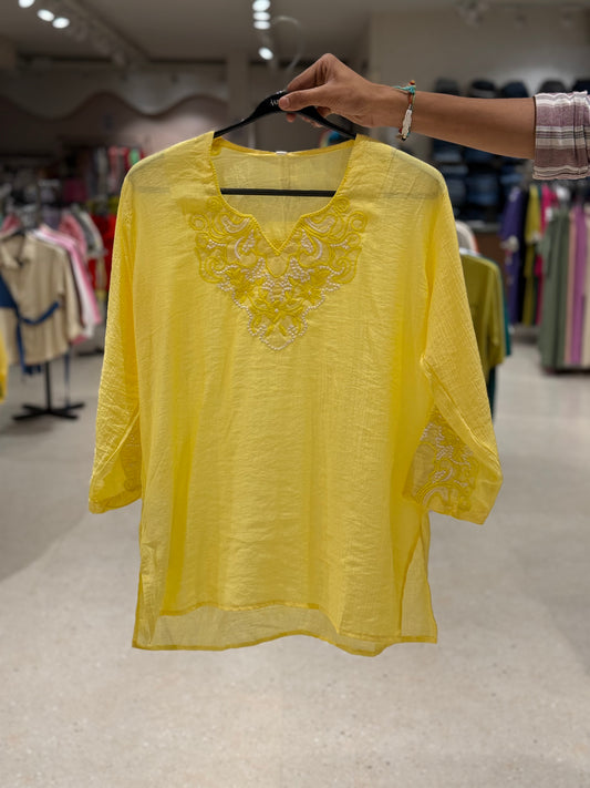 Partywear see through top .