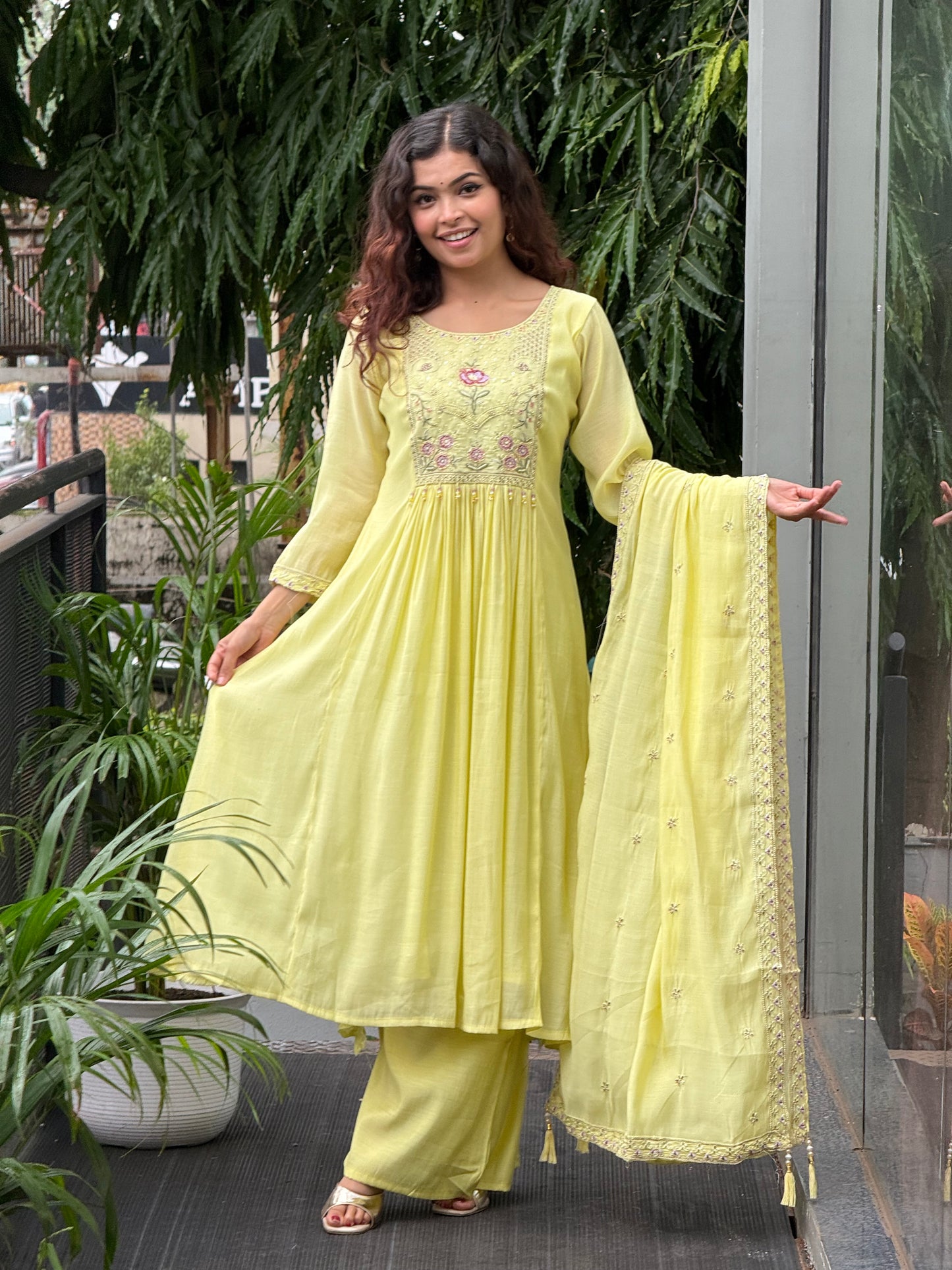 3 piece embroidered partywear suit set
