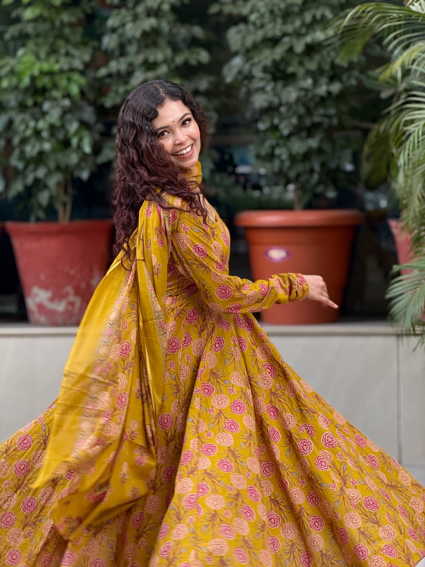 Anarkali pure cotton ghers suits set