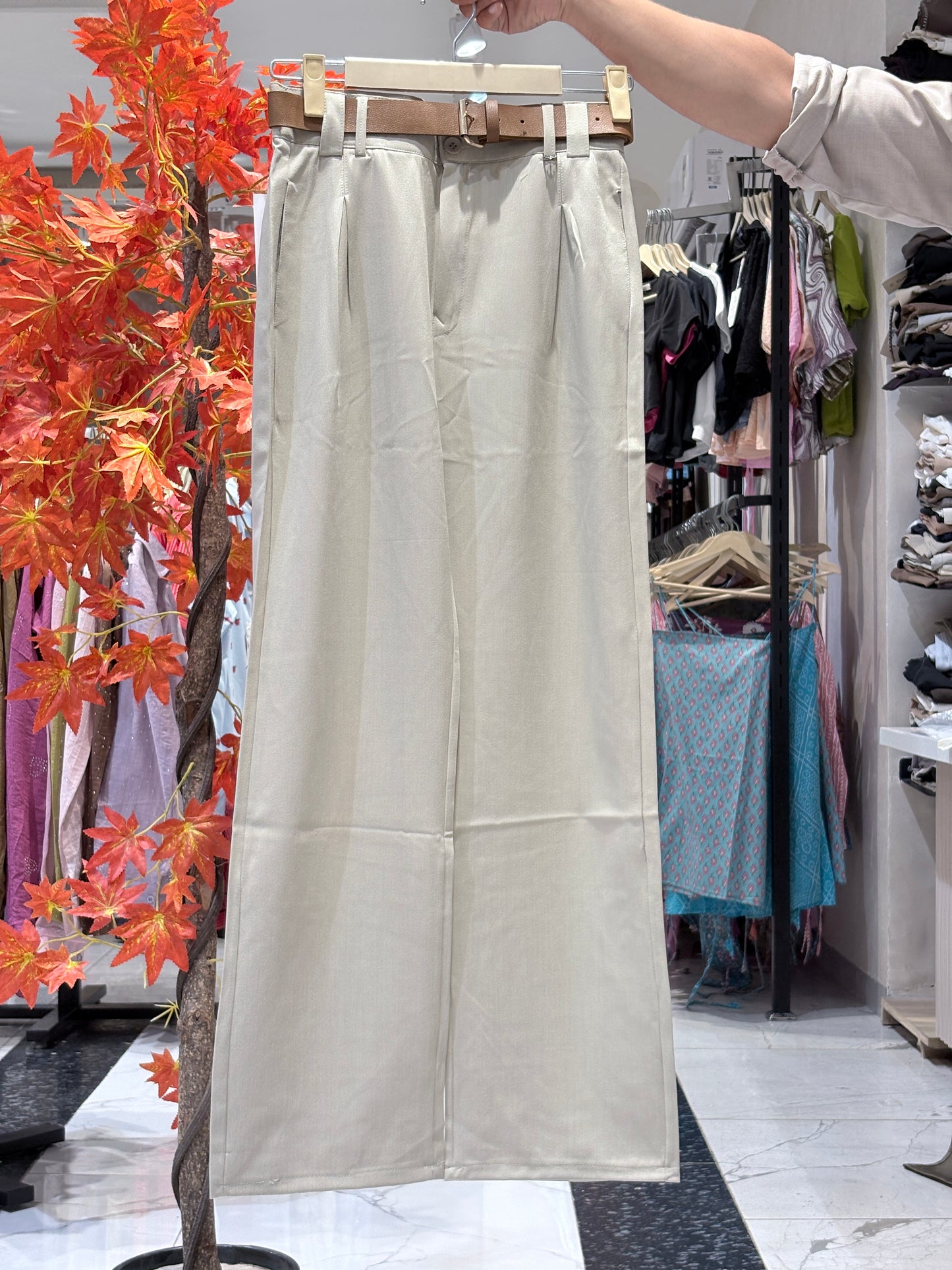 korean pant with belt