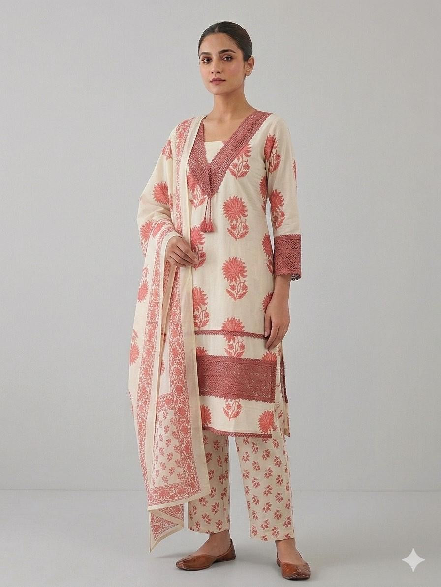 Pure cotton straight suit set