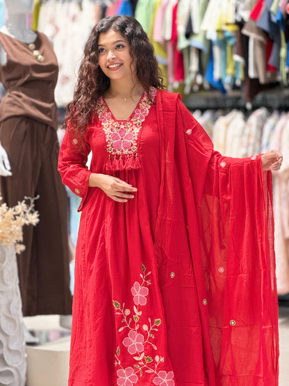 Embroidered 3 piece suit set