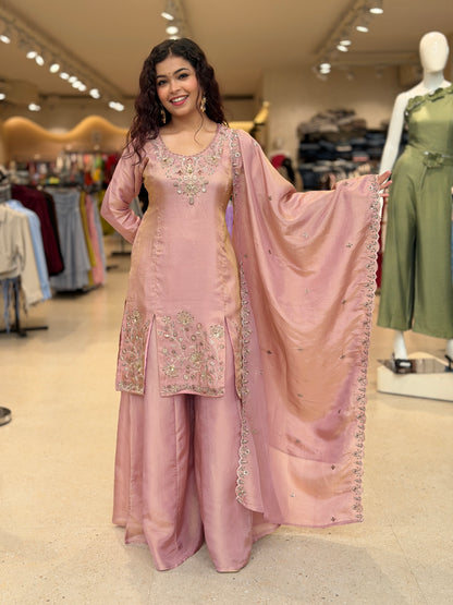 3 piece partywear plazo suit set