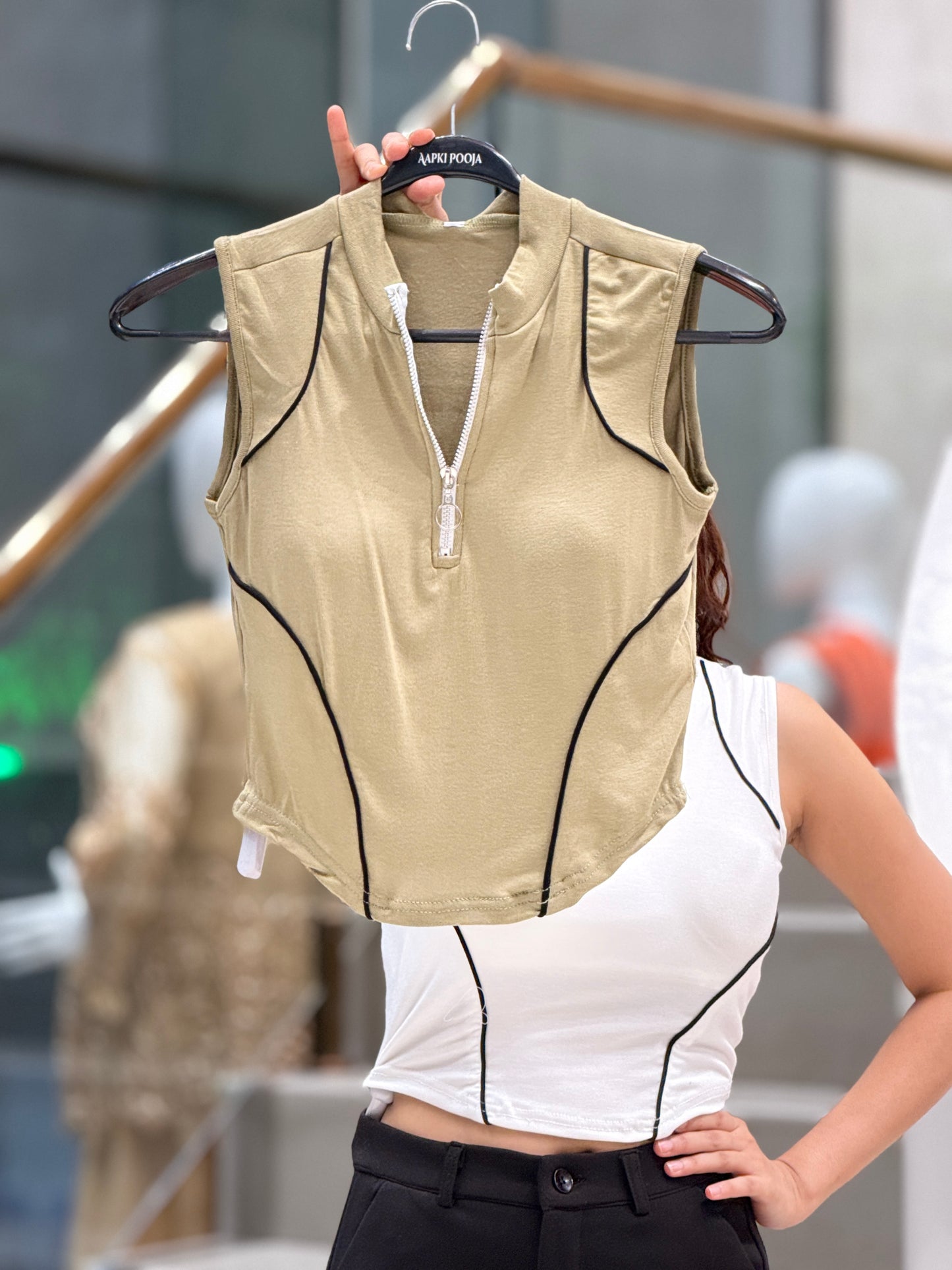 Padded sleeveless top