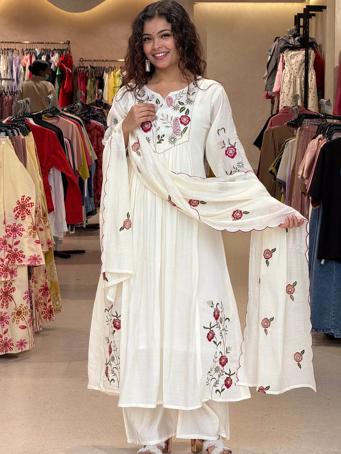 Sequence embroidered partywear 3 piece suit set