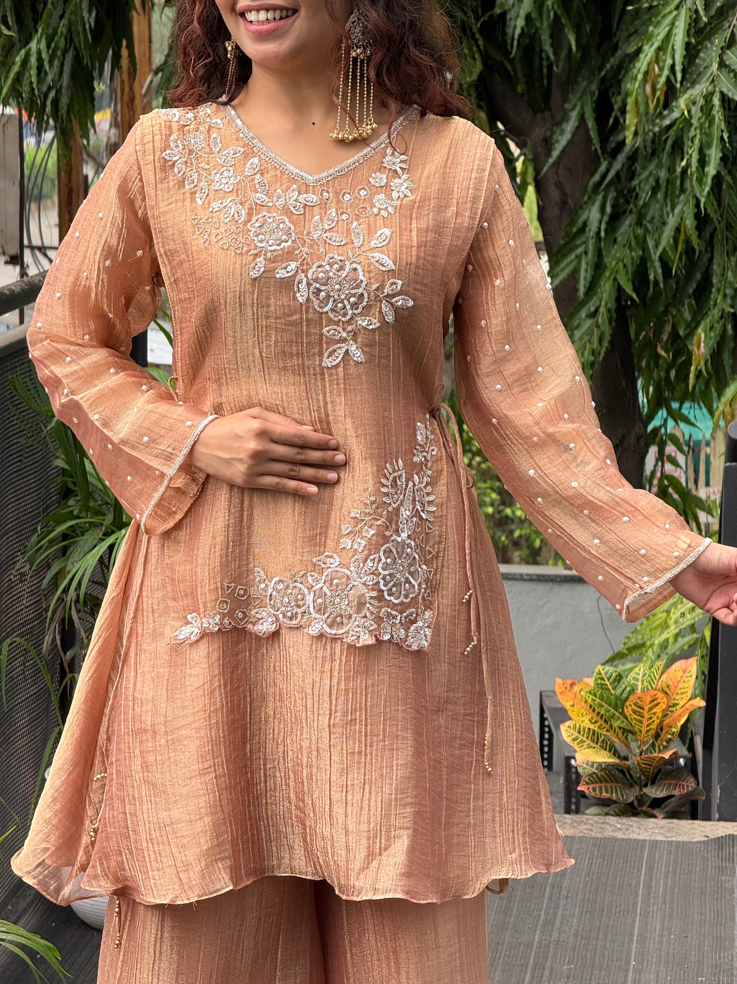 2 piece inbuilt kothi partywear co-ord set