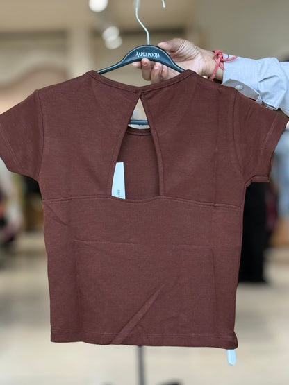 Ribbed Top with Back Cut-Out Detail