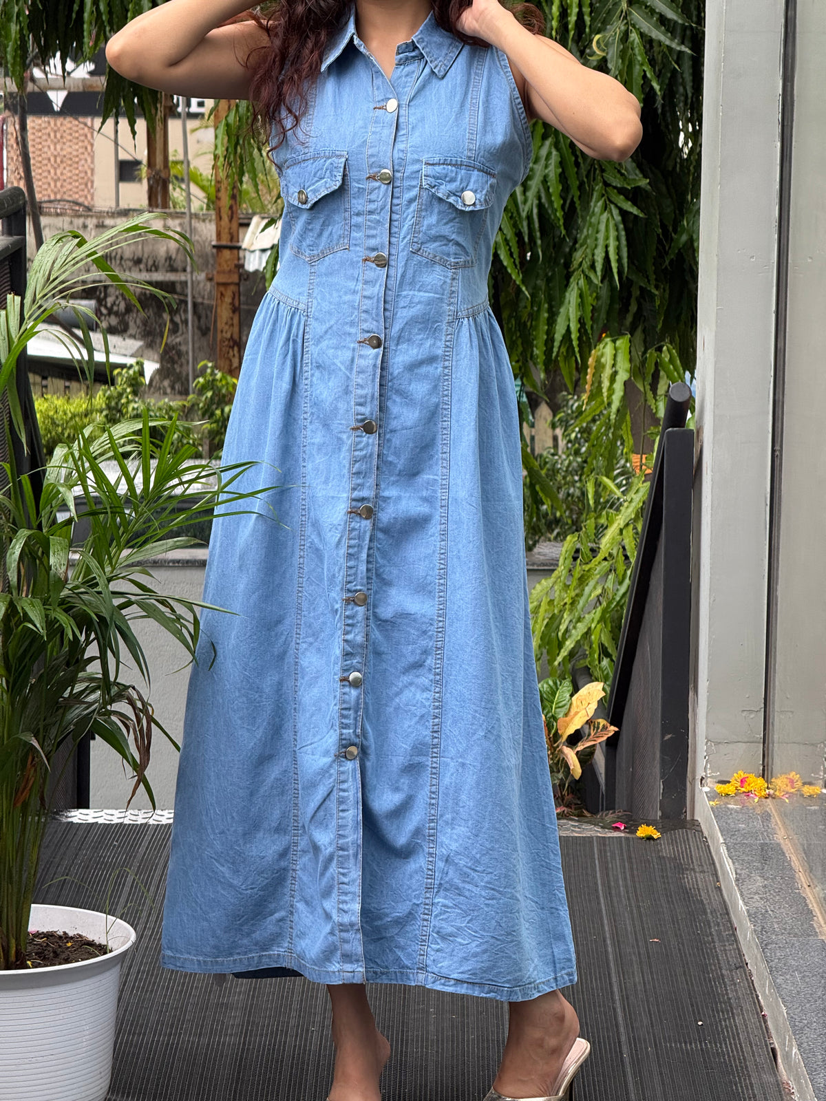 One piece denim dress