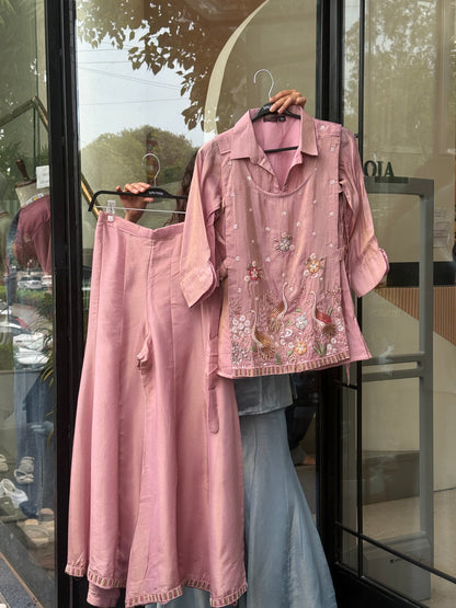 Handwork stone 3 piece partywear co-ord set with jacket