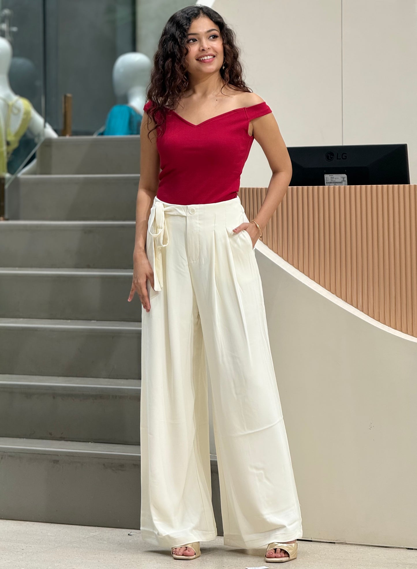 Off shoulder crop top