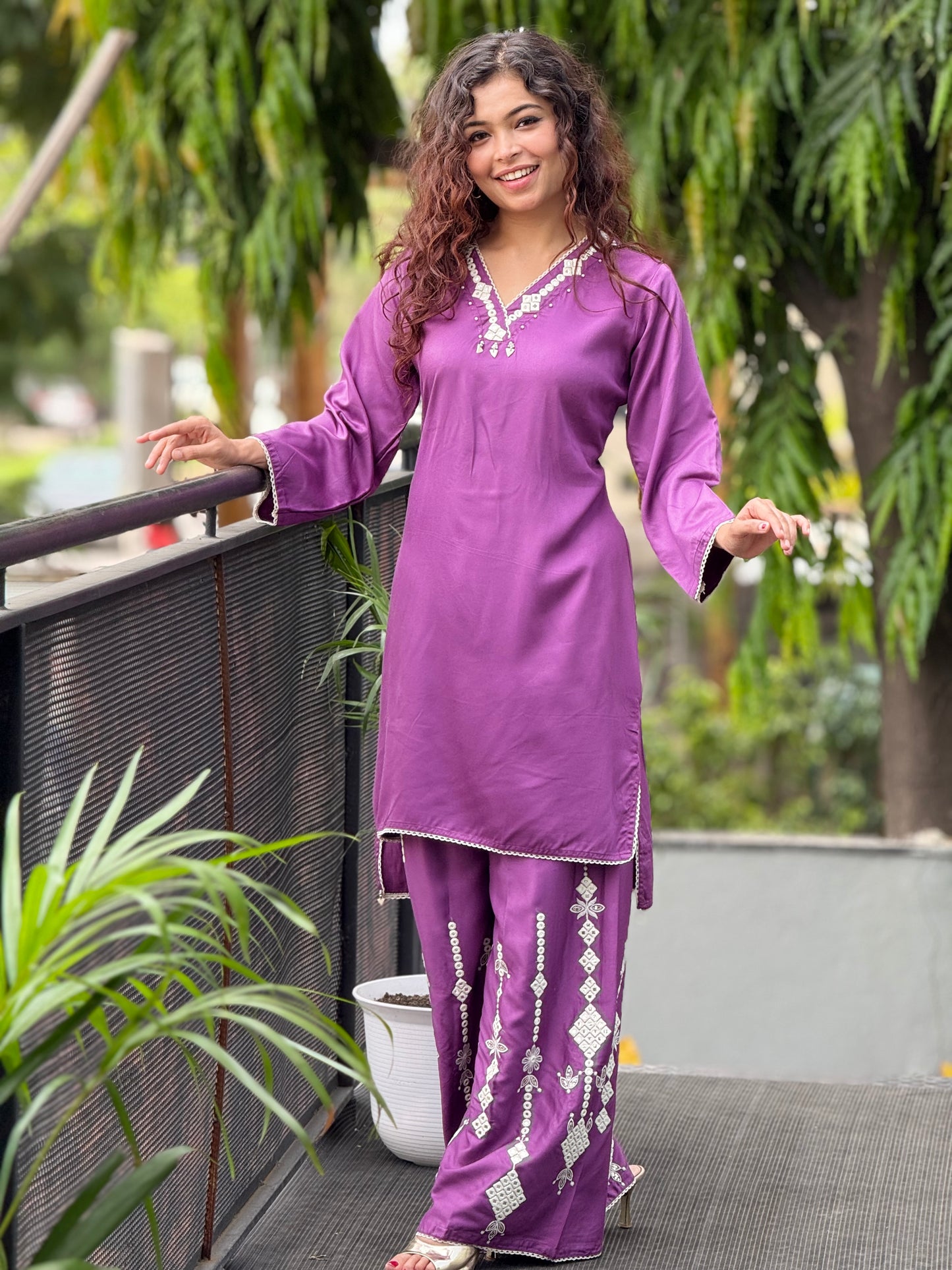 Embroidered co-ord set