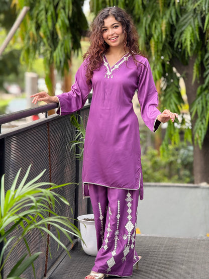 Embroidered co-ord set