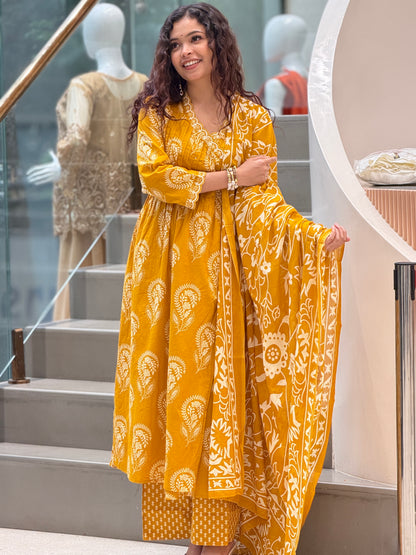 Cotton suit set angrakha pattrn