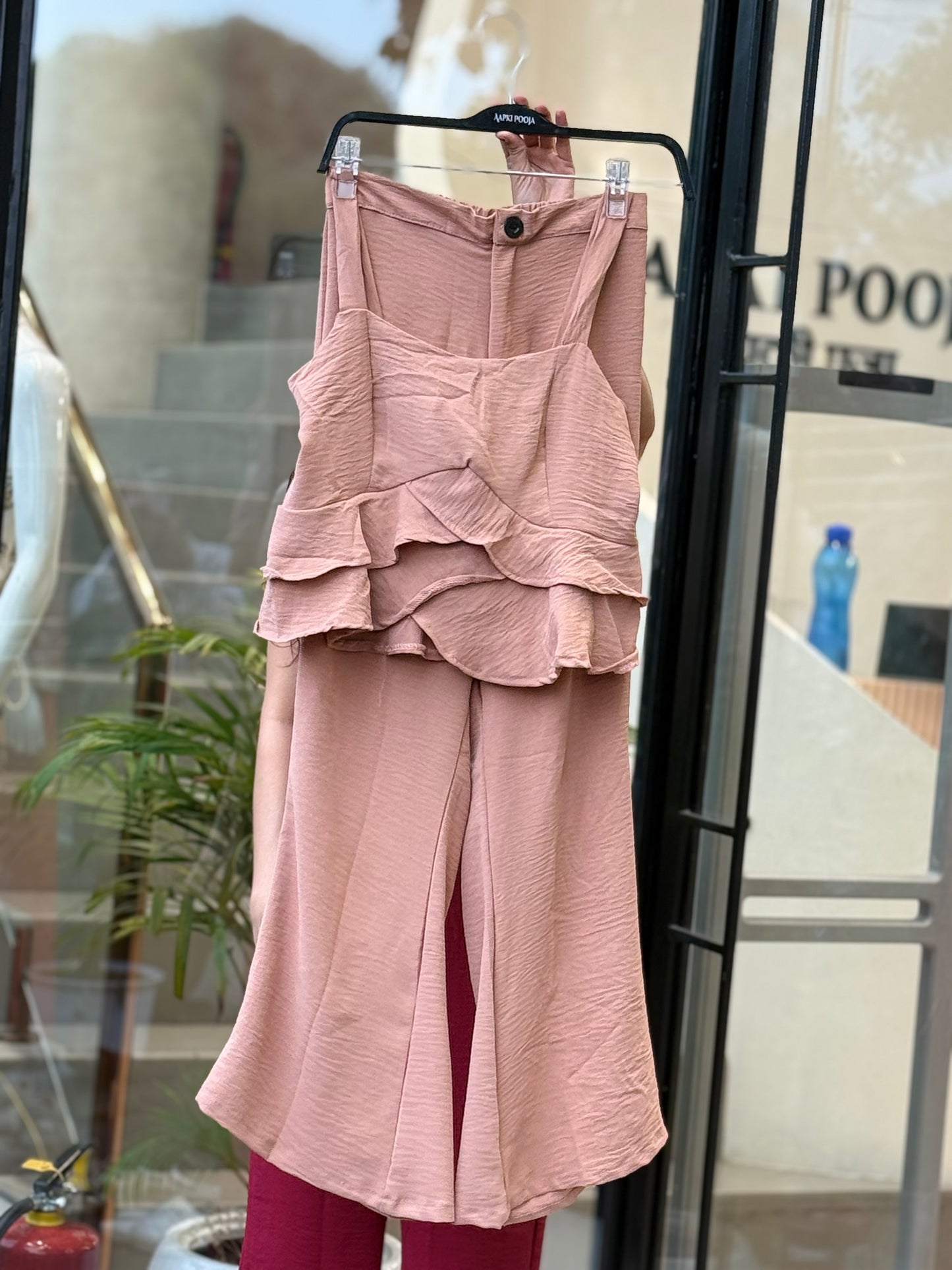 Ruffle strip sleeves co-ord set
