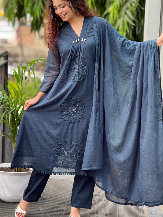 cotton 3 piece suit set