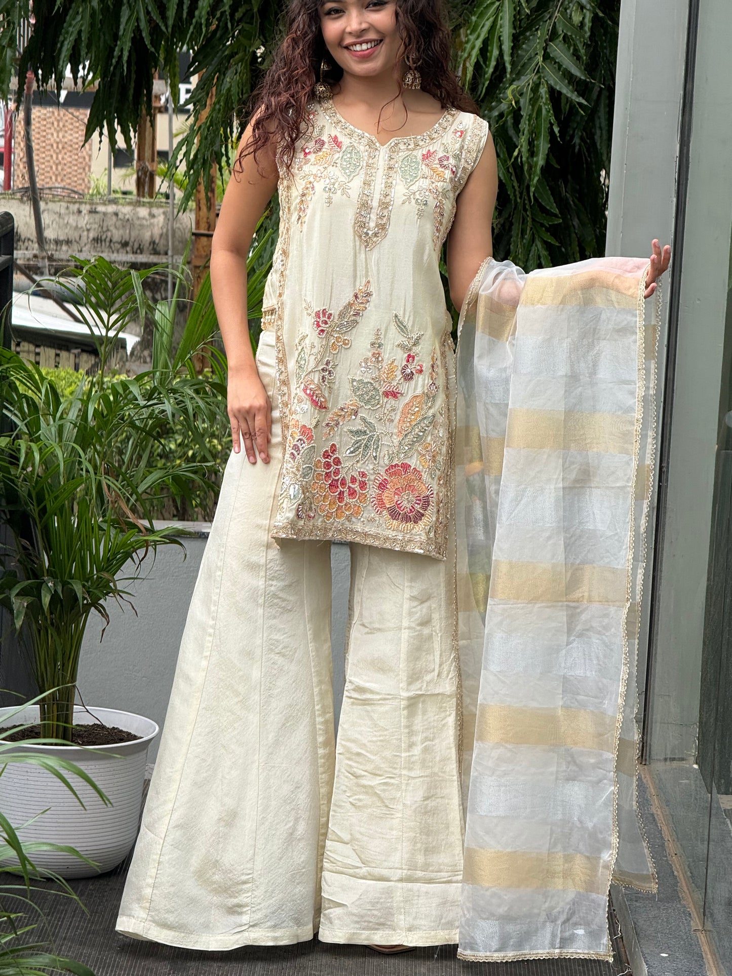 3 piece stone handwork 3 piece suit set