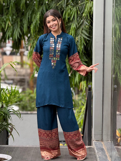 Mirror work partywear co-ord set