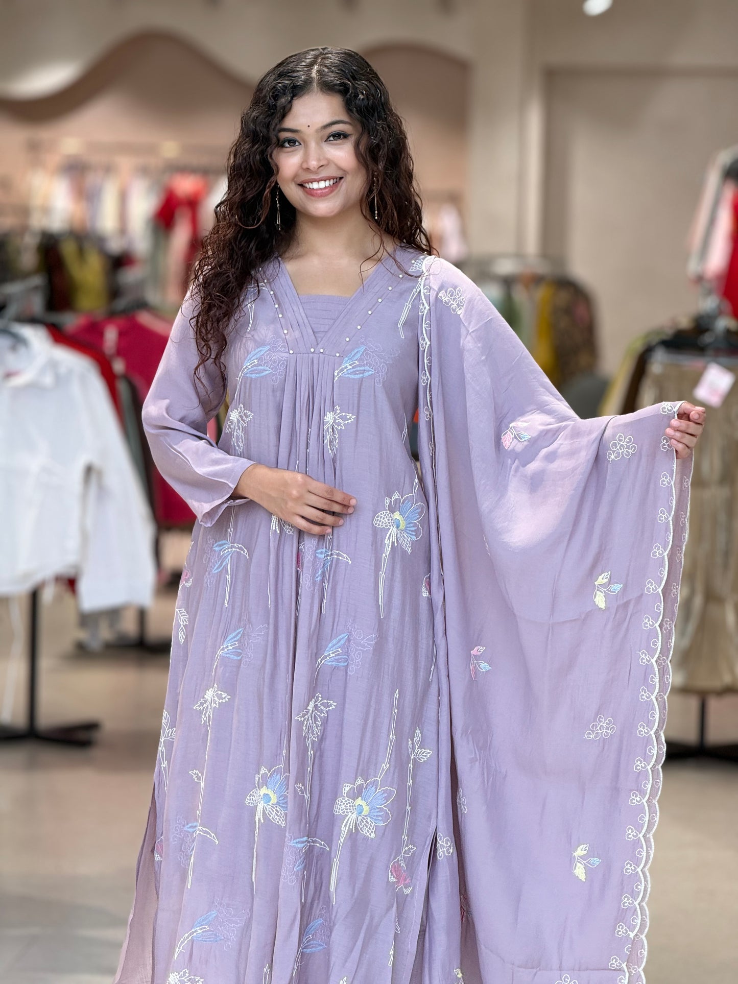 3 piece A-line partywear 3 piece suit set