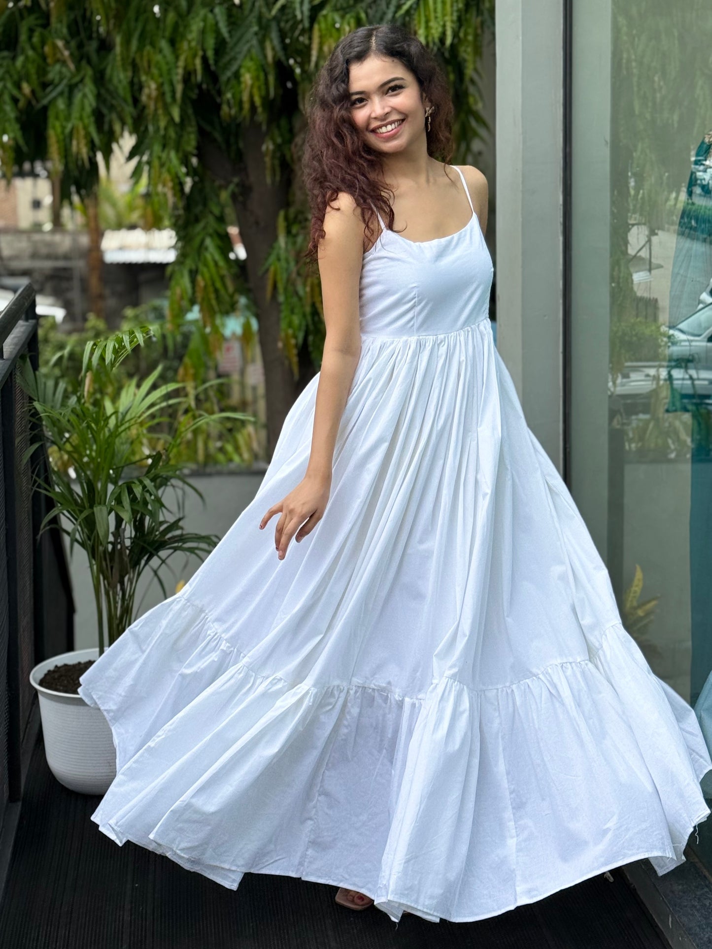 Dreamy Tiered extra flare Cotton Dress