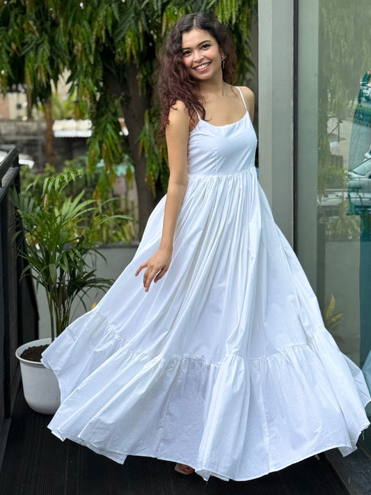 Dreamy Tiered extra flare Cotton Dress