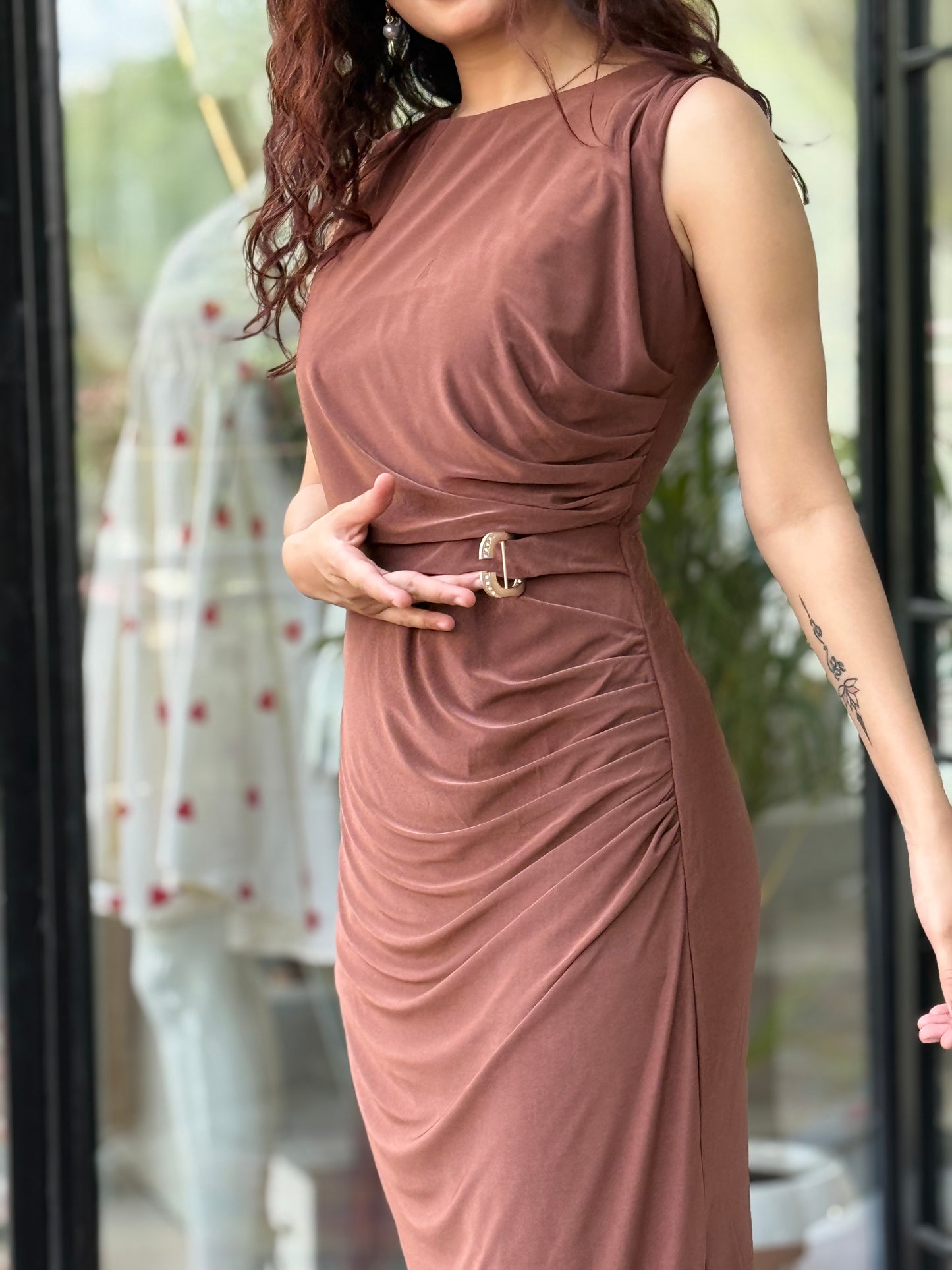 Ruched Bodycon Maxi Dress