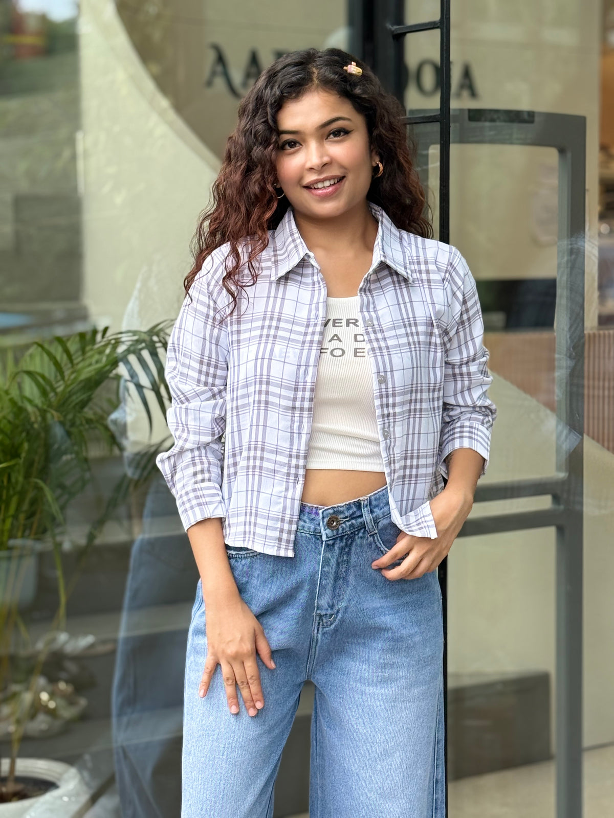 Checks shirt with inner