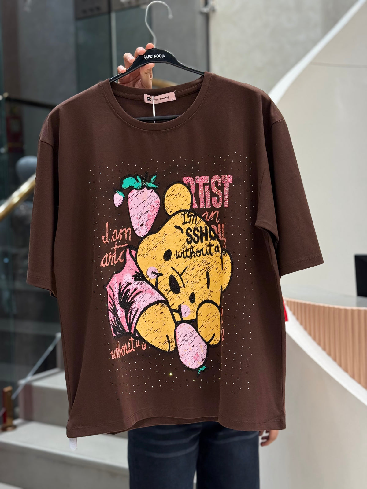 Partywear sparkle oversized T-shirt