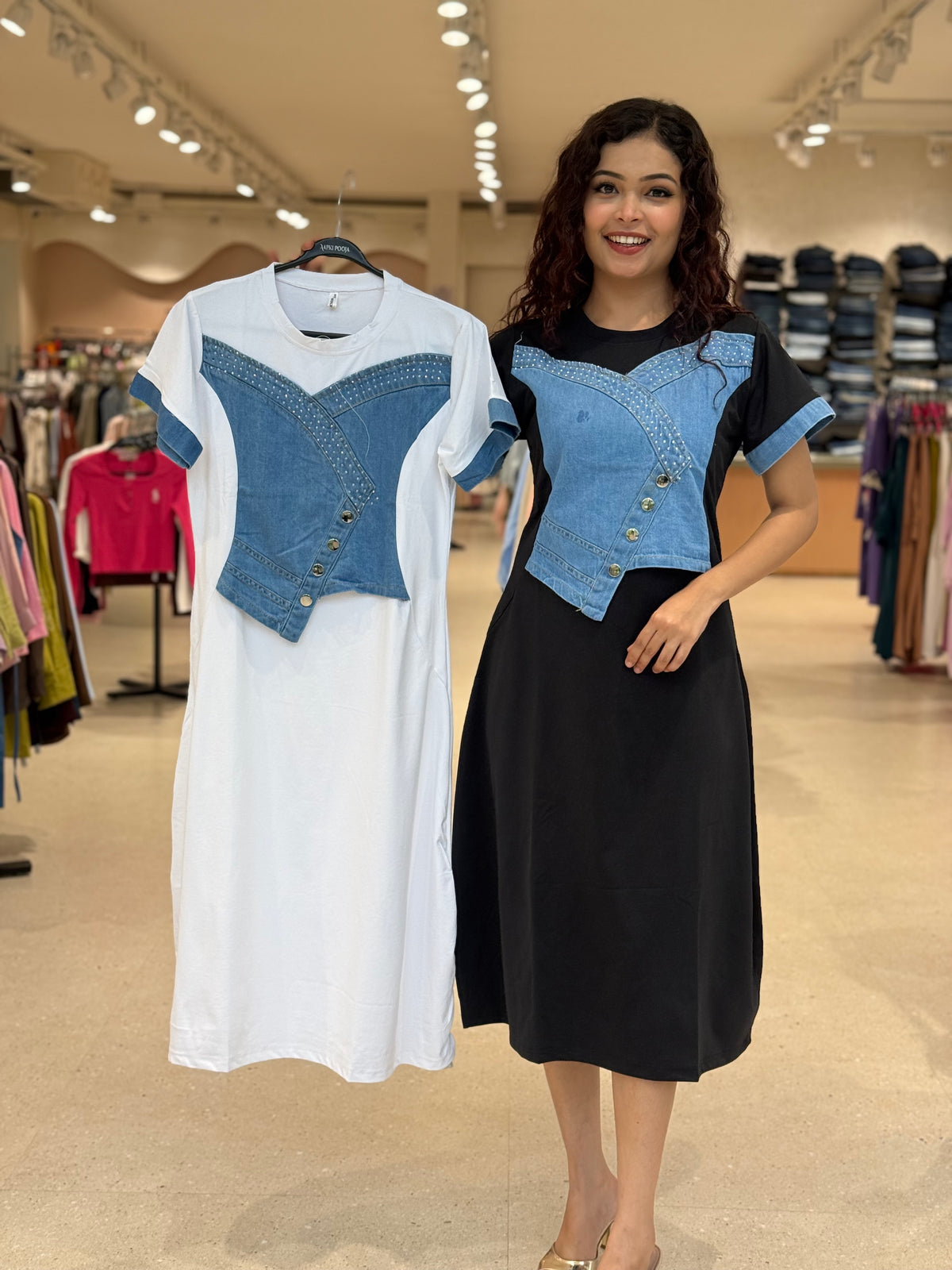 denim one piece dress
