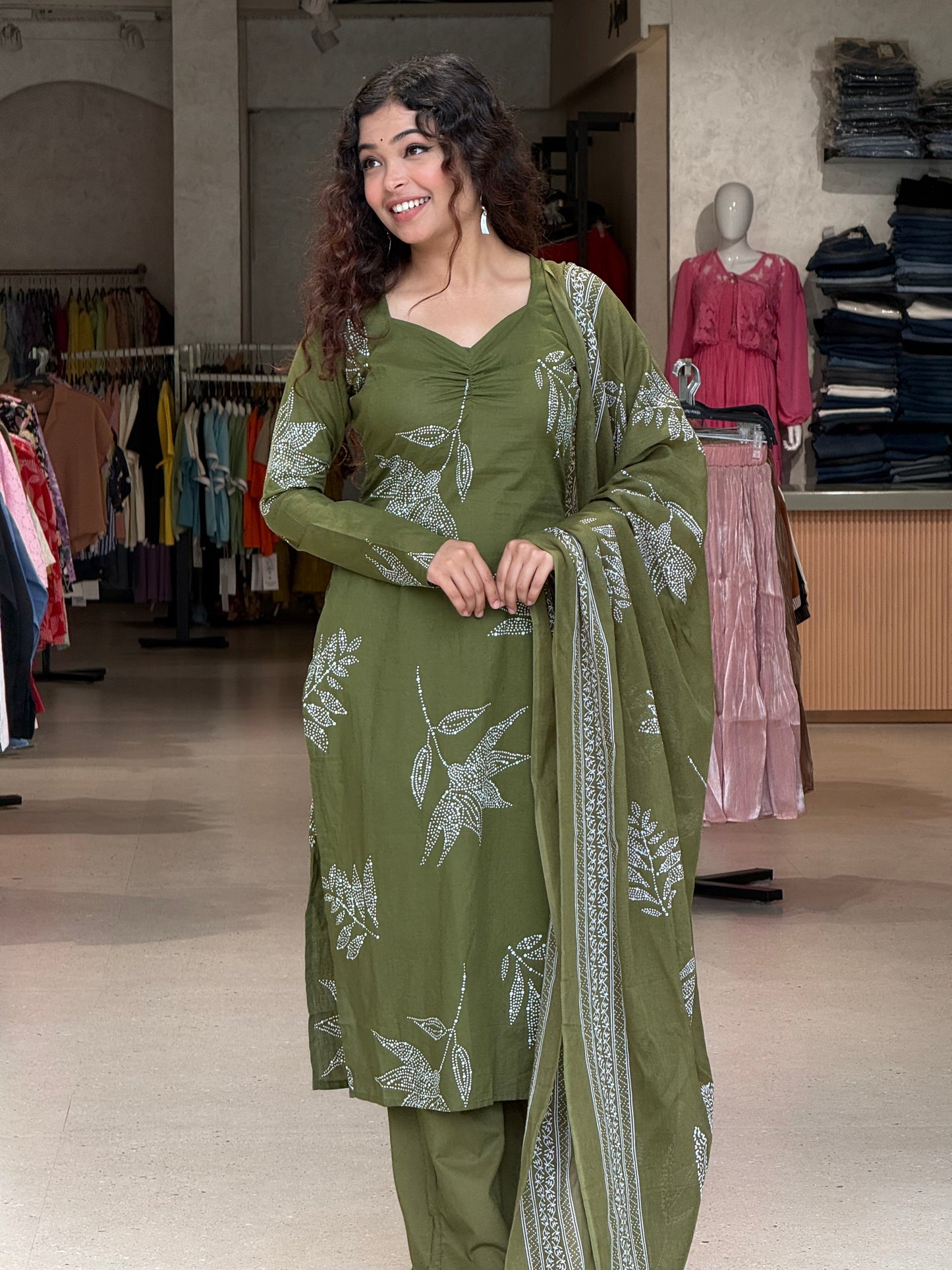 Green Full sleeves 3 piece suit set