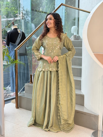 3 piece partywear suit with ghagra