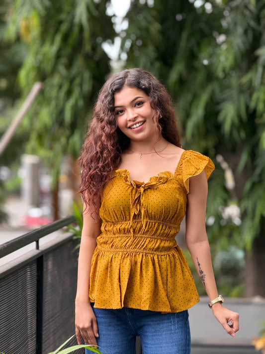Polka dots partywear top