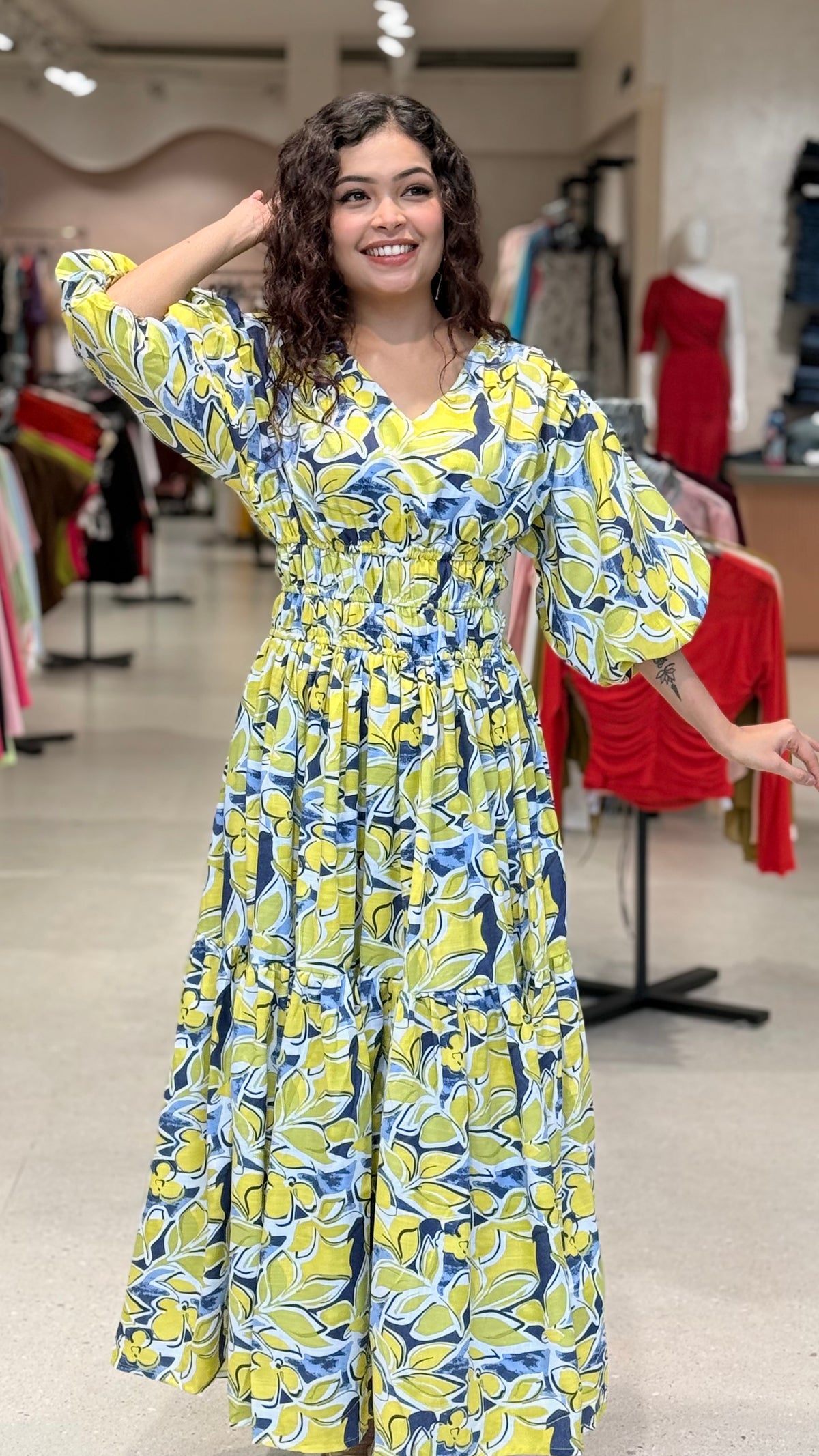 floral one piece dress