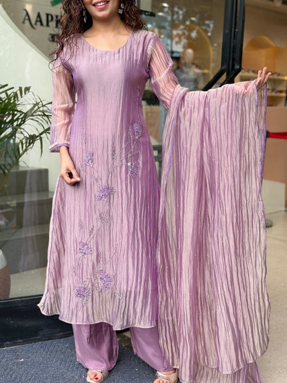 3 piece stone work embroidered party wear suit set