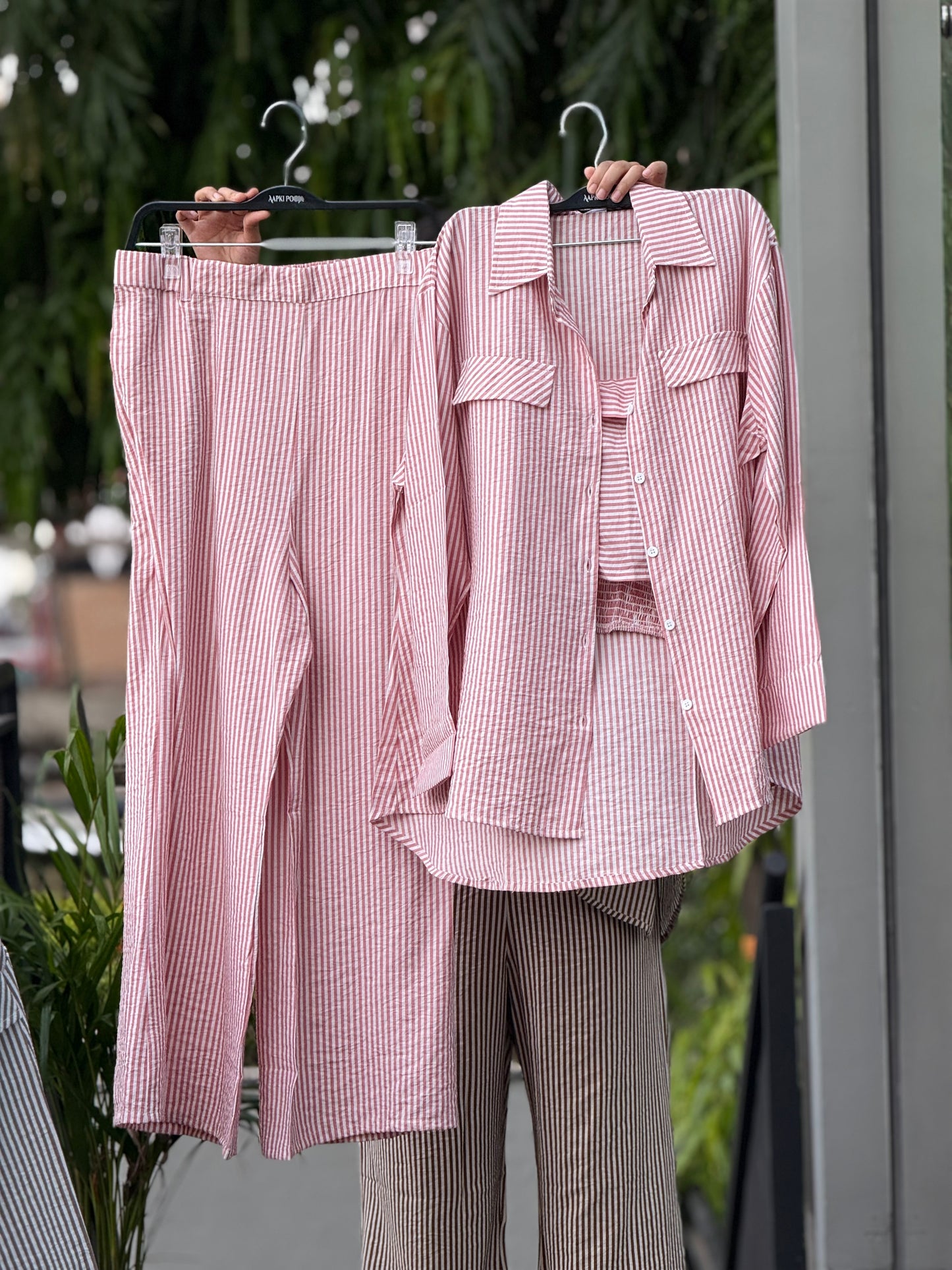 3 piece co-ord set with inner, oversized shirt and pant