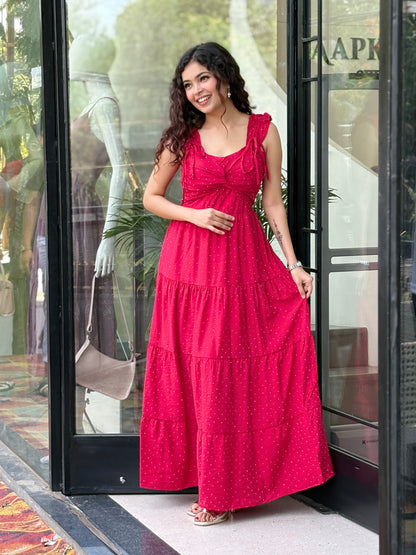 Sparkle Tiered Maxi Dress – Elegant Party & Casual One Piece