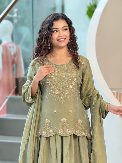 3 piece partywear suit with ghagra