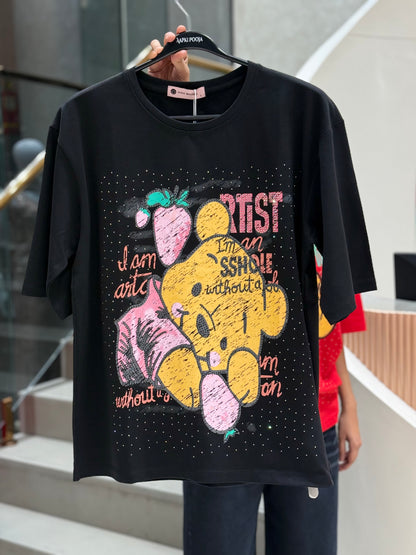 Partywear sparkle oversized T-shirt