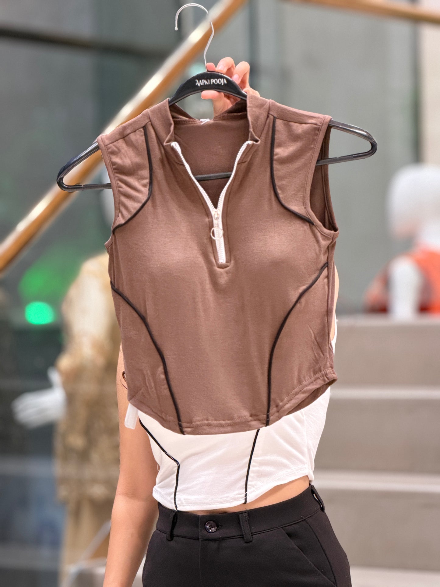 Padded sleeveless top