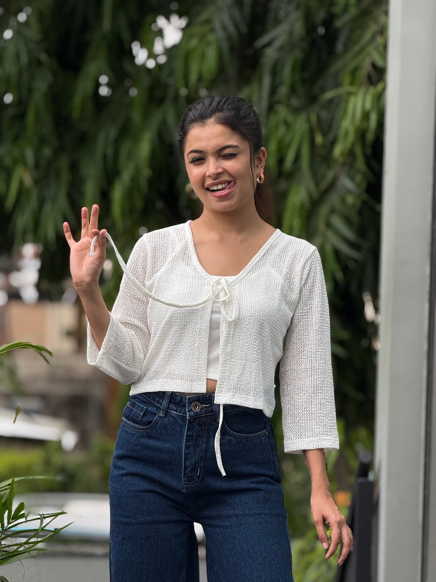 See through Shrug with inner