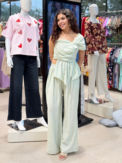 Striped Peplum Co-Ord Set