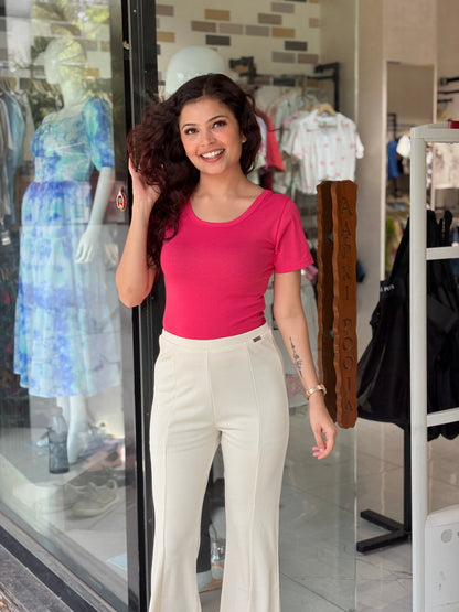 High-Waisted Flare Trousers