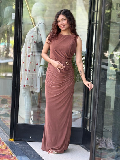 Ruched Bodycon Maxi Dress