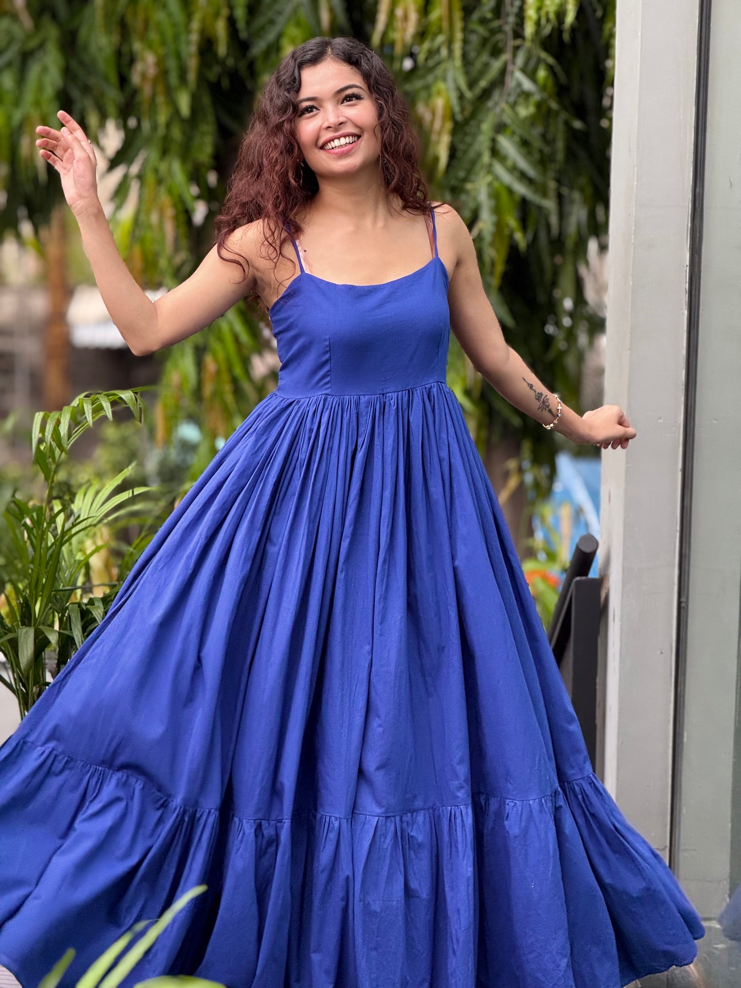 Dreamy Tiered extra flare Cotton Dress