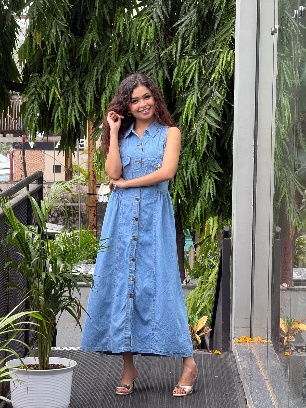 One piece denim dress